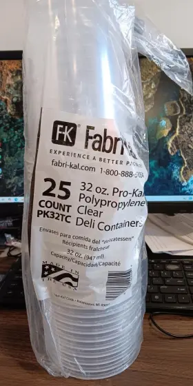 Fabrikal 049202002559 25 Cups 32 Oz. Plastic Clear Deli/drink Tumbler Usa Made/taverns/crafts