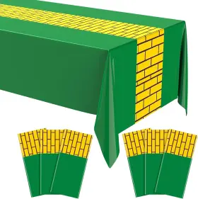Wap-fanfanwin-2089 Fanfanwin Yellow Brick Runner Tablecloth 54 X 108 Inch Wall Backdrop Green