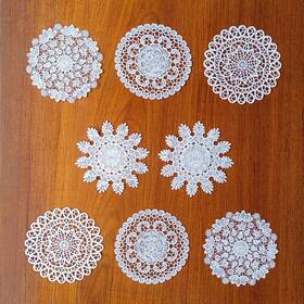 Fangcao Fcld0003 8 Pieces Inch Lace Doilies For Tables Crochet Inches White