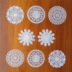Fcld0003 Fangcao 8 Pieces Inch Lace Doilies For Tables Crochet Inches White