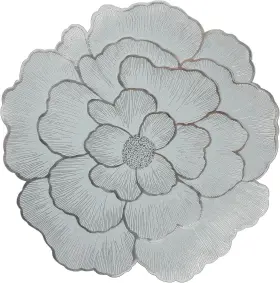 Fkd0063b Fanquare Rose-shaped Placemats 15 Inch Metallic Round Table Inches Silver