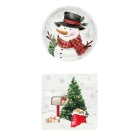 Farmhouse Treasures 824228042846 Christmas Snowman Dessert Party Supplies Set For 24 Guests