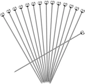 Fatloda 313049143189 15pcs Long Cocktail Picks For Drinks Stainless Steel Toothpicks Reusa