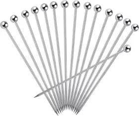 Fatloda 445019865845 15pcs Cocktail Picks For Drinks Stainless Steel Toothpicks Reusable C