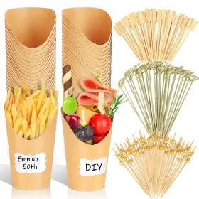 Fatloda 614166376567 500pcs Charcuterie Cups With Sticks Boards Accessories Disposable Br