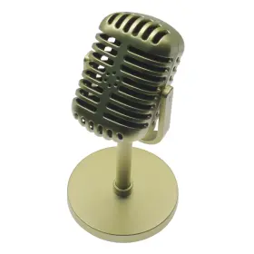 Fdxgyh 719429001375 1pcs Microphone Props Model Retro Prop Mic Plastic Fake With Stand