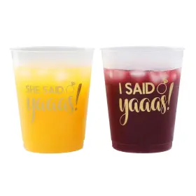 Felitsa 074403856243 Bachelorette Party Cups I Said Yaaas Style 16 Pcs Oz. Engagement Deco