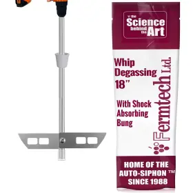 Fermtech 622711007866 18 Inch Stainless Steel Degassing Whip Stirrer Wand With Paddle For