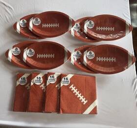 Festive Voice 195602306992 #135 Football Party Supplies Packs Of Plates And Napkins