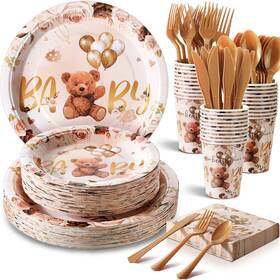 Filltouch Wen-filltouch-1310 350 Pcs Brown Bear Baby Shower Paper 7 Inches 9