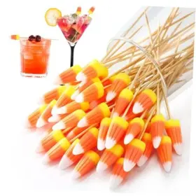 Wen-filltouch-2774 Filltouch 100 Pack Halloween Decorations Cocktail Picks Trick-or-treat Candy Corn