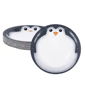 Fit 705124279355 Disposable Round Paper Plates Biodegradable Eco Friendly Material Picnic Birthda