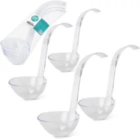 Faf300317 Fit Meal Prep Plastic Punch Bowl Ladle - Clear Serving Spoon For 5 Oz