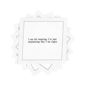 Five Star Napkins Co11-101/dw200-ss-50-s Funny Snarky Quotes White Cotton Cocktail 50 Luxury Dis