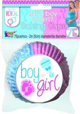 80729 Forum Novelties Gender Reveal Baking Cups 75