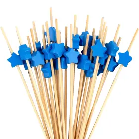 Mc8836f Framendino 100 Pack Bamboo Cocktail Picks Skewers Toothpicks With Stars Design Fruit Kabob