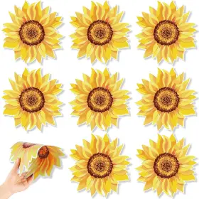 Fr-frienda-462 Frienda Sunflower Placemats Set Of 8 Plastic 13.5 X Inches Yellow