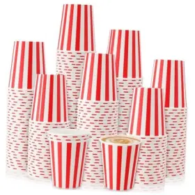 Weg-fullhawl-0364 Fullhawl Pcs Red Stripe Disposable Paper Cups Party Supplies For Carnival 9 Oz 100 Weg-fullhawl-0364 Fullhawl Pcs Red Stripe Disposable Paper Cups Party Supplies For Carnival 9 Oz 100