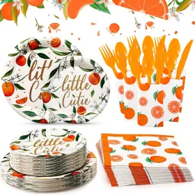 Qa-fumete-1238 Fumete 300 Pcs Little Cutie Baby Shower Paper Plates Napkins Party Supplies Tablewar