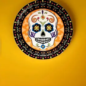 13604096 Fun Express Day Of The Dead Halloween Gothic Punk Party Paper Dinner Plates 8 Ct New