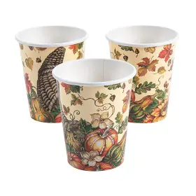 13838512 Fun Express Thank-fall Autumn Leaves And Gourds Paper Cups - 8 Pc