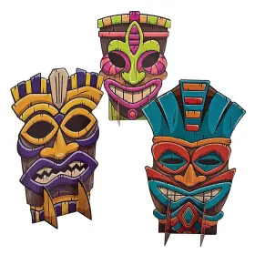 13971900 Fun Express Tiki Party Centerpieces Luau Decor 3 Pieces