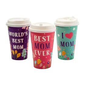 14106089 Fun Express Mother S Day Disposable Coffee Cups With Lids Mothers Party Supplies 12