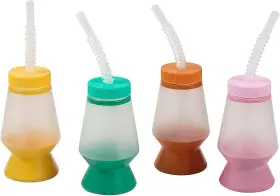 Fun Express 195130396298 6 Pieces Groovy Lava Lamp Cups With Straws Holds 14 Oz