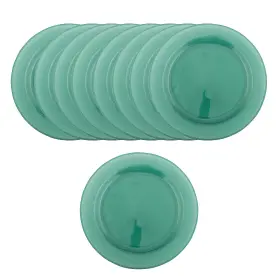 Fun Express 197640432817 Premium Green Round Disposable Plastic Dinner Plates 10 1/4 Inch Bulk 1