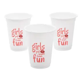 Fun Express 197640438512 Girls Just Wanna Have Reusable Plastic Cups 4 1/4 Inch 16 Oz. Bulk