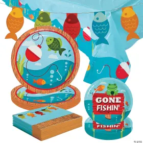 Fun Express 197640470048 84 Pc. Little Fisherman Party Disposable Tableware Kit For 24 Guests