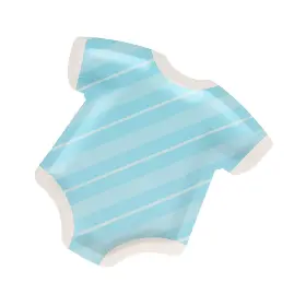 Fun Express 197640484458 Baby Boy Blue -shaped Disposable Paper Dinner Plates - 11 Inch X 10 3/4 8 Co