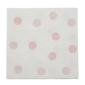 Fun Express 197640484472 Baby Shower Pink Polka Dot Paper Luncheon Napkin - 6 1/2 Inch 16 Count