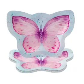 Fun Express 197640485592 Pastel Butterfly-shaped Disposable Paper Dessert Plates 7 1/2 Inch X 5