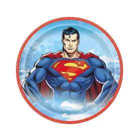 Fun Express 197640599060 Dc Comics Superman Party Disposable Paper Dinner Plates 9 Inch 8 Coun