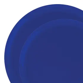 Fun Express 649310985388 Light Blue Flat Round Disposable Plastic Dinnerware Value Set 120 Dinner Plates