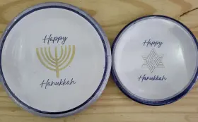 Fun Express 886102012727 Hanukkah 8ct Dinner Paper Plates 8.5 Dessert 6.75 Inch Free Shippi