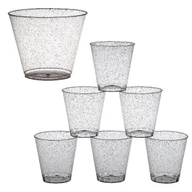 Fun Express 886102558942 Bulk 100 Pc. Black Glitter Disposable Drinkware Kit