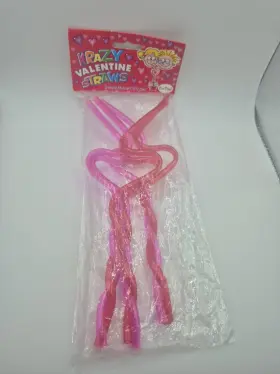 Fun Time 015201441040 Krazy Valentine Straws - Sweetheart Straw Funtime 1996 Nos