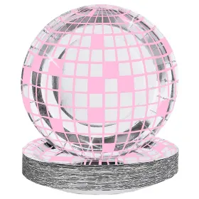 7in25p Funisfun Disco Plates 25p Disposable Ball For 70s Party De