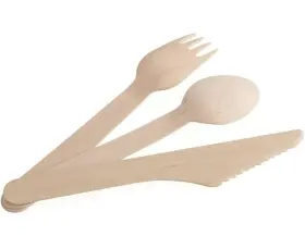 Sl-kb-001 Funiverse Bulk Jumbo 300 Piece Disposable Wooden Cutlery Party Tableware Assortment - Eco