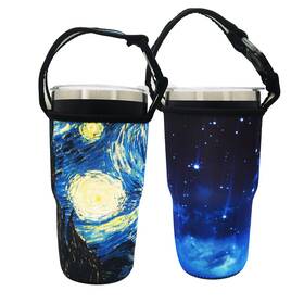 Funny Live Cps-01 2 Pack Tumbler Carrier Holder Pouch Reusable Neoprene Night Sky