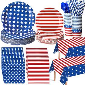 Funnymoom Huq-funnymoom-0303 452 Pcs Memorial Day Party Decoration For 50 4th Of July Patriotic