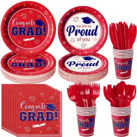 Fp25015-50 Funnypars Graduation Party Supplies Decorations Serve 50 2026 Grad Plates And Napkins