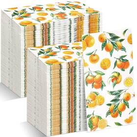 Funrous Wg-funrous-03084 Orange Citrus Napkins Summer Guest 12.99 X 15.74 Inches Green