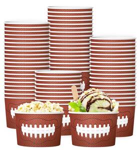 Fveocr Lsw002 Best Pieces Football Snack Bowls Serving Bowl Game Day Party Supplies Disposable