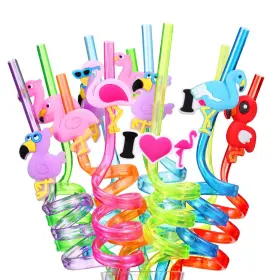 Fzr Legend 751300963815 Reusable Flamingo Straws For Birthday Party Supplies Favorsluau Hawaii