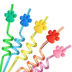 Fzrpawprint429 Fzr Legend 24 Paw Birthday Party Supplies Print Drinking Straws With 2 Pcs Patro