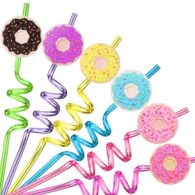 Zr-172 Fzr Legend 24 Reusable Donut Straws For Birthday Party Supplies Favors With 2 Cl