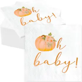 Gankbite 752895676043 Orange Baby Little Pumpkin Paper Napkins 6.5 X Inches Fall Themed Sh